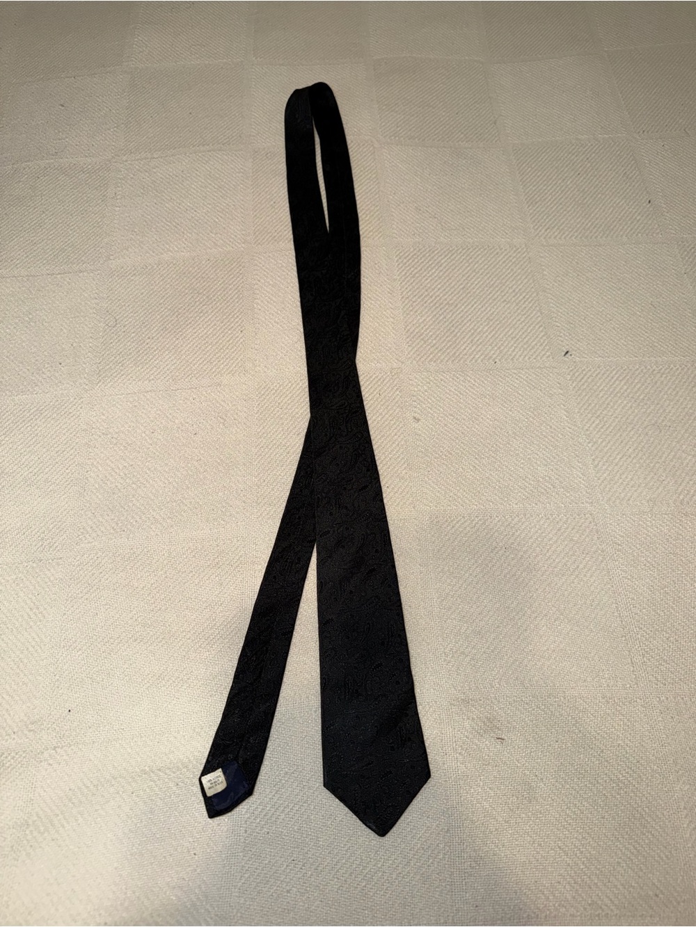 Black Textured Men's Tie - Unbranded